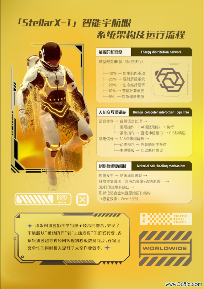 后生作品展——StellarX-1畴前深空探索模块化智能宇航服主意缠绵