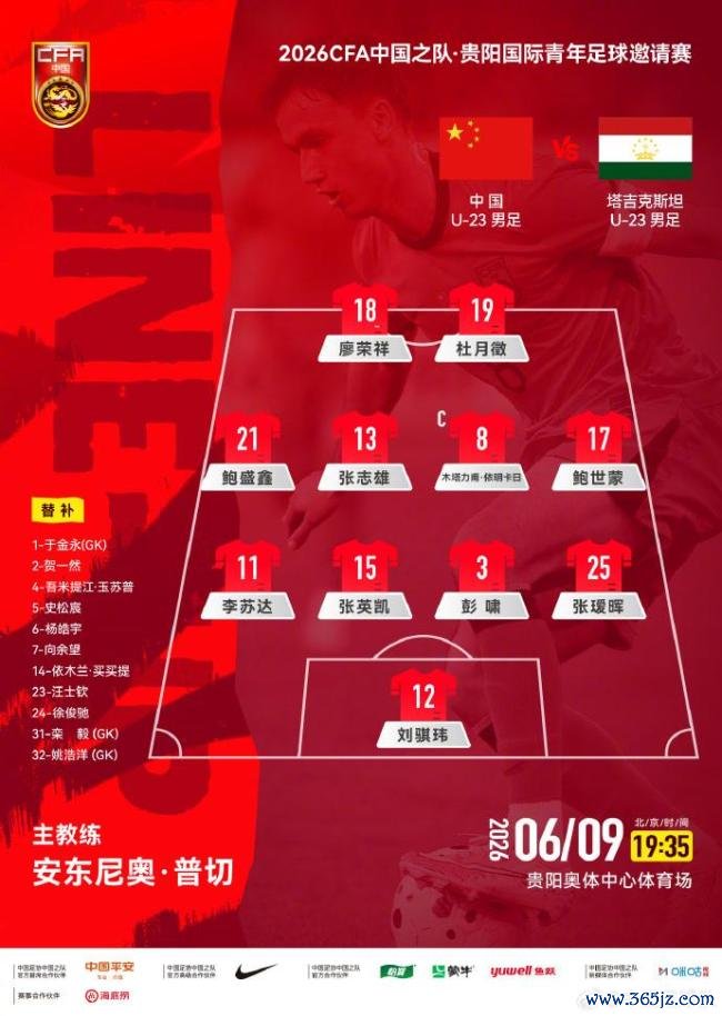 U23国足3比0再胜塔吉克斯坦队