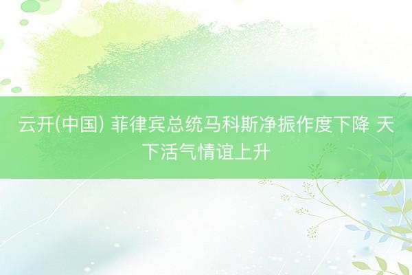 云开(中国) 菲律宾总统马科斯净振作度下降 天下活气情谊上升