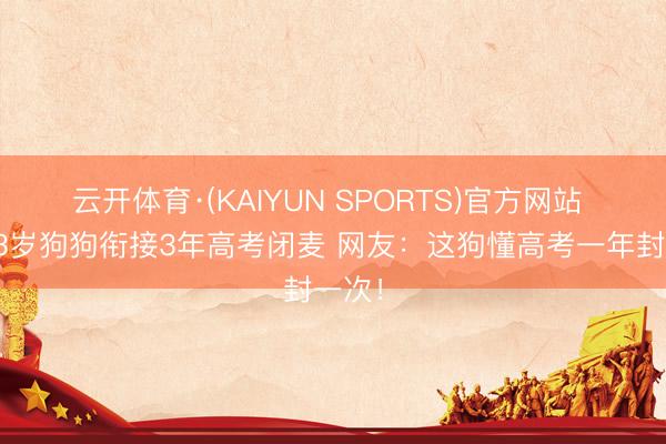 云开体育·(KAIYUN SPORTS)官方网站 辽宁3岁狗狗衔接3年高考闭麦 网友：这狗懂高考一年封一次！