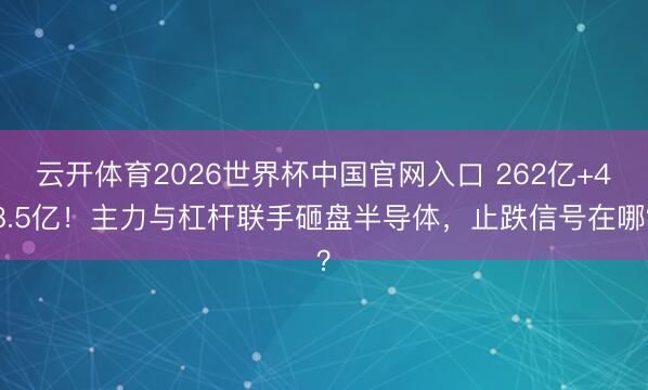 云开体育2026世界杯中国官网入口 262亿+48.5亿！主力与杠杆联手砸盘半导体，止跌信号在哪？