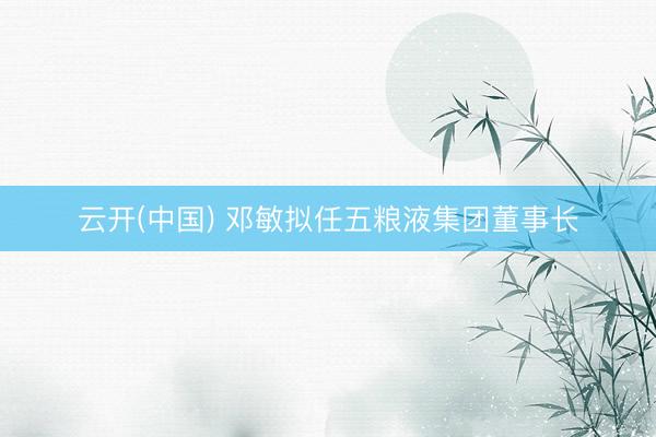 云开(中国) 邓敏拟任五粮液集团董事长
