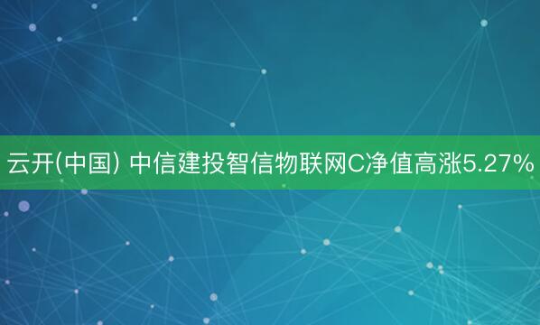 云开(中国) 中信建投智信物联网C净值高涨5.27%