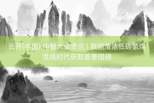 云开(中国) 中智大业资讯 | 我国清洁低碳氢煤混烧时代获取首要阻碍