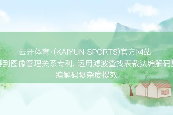云开体育·(KAIYUN SPORTS)官方网站 传音控股得到图像管理关系专利， 运用滤波查找表裁汰编解码复杂度提效