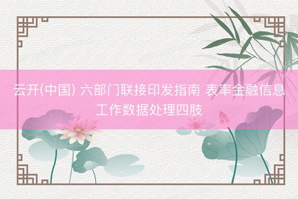 云开(中国) 六部门联接印发指南 表率金融信息工作数据处理四肢