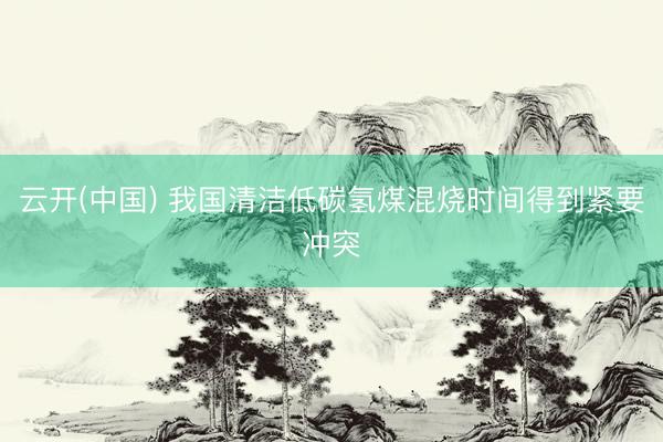 云开(中国) 我国清洁低碳氢煤混烧时间得到紧要冲突